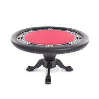 Thumbnail for BBO The Nighthawk Poker Table Black Pedestal Leg Speed Suit Red