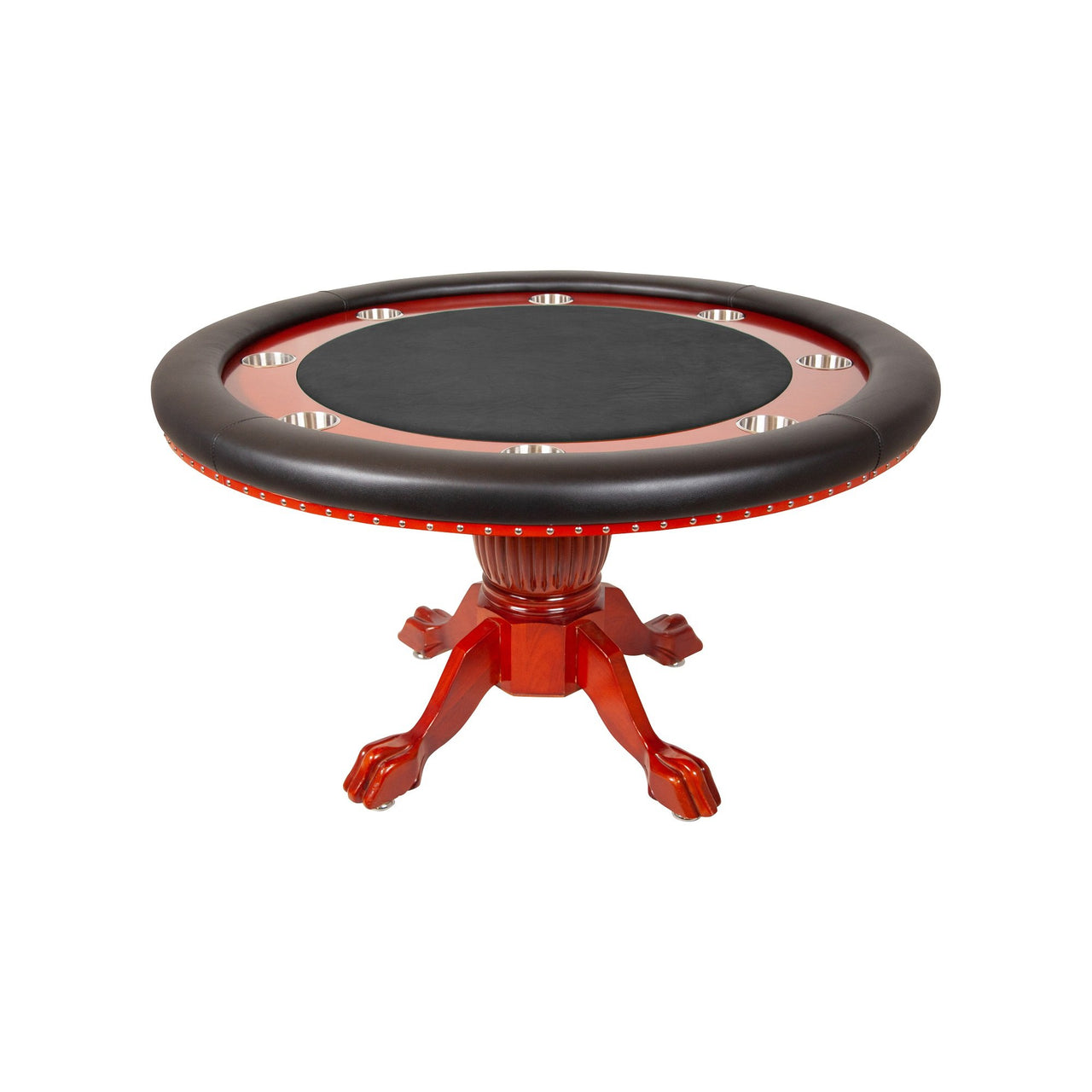 BBO The Nighthawk Poker Table Mahogany Pedestal Leg Velveteen Black