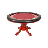 Thumbnail for BBO The Nighthawk Poker Table Mahogany Pedestal Leg Velveteen Red