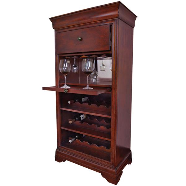 ram game room brcb2-ET bar cabinet with wine rack English Tudor