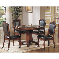 Thumbnail for sunset trading bellagio dining and poker table reversible game top cr-87148-63-tb with chairs