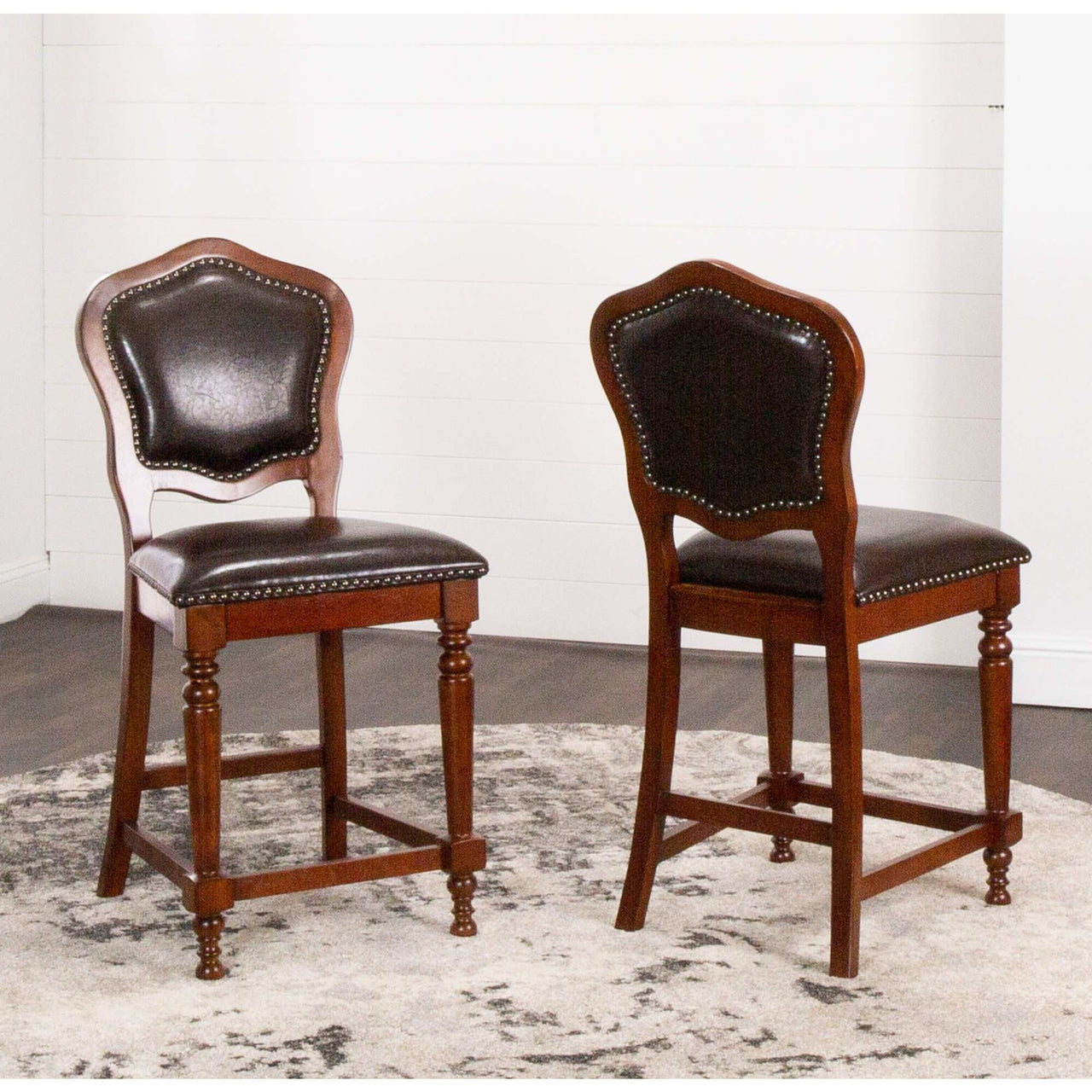 sunset trading bellagio upholstered barstools with back set of 2 cr-87148-24-2 indoor
