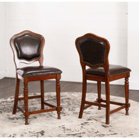Thumbnail for sunset trading bellagio upholstered barstools with back set of 2 cr-87148-24-2 indoor