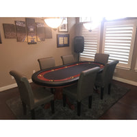 Thumbnail for BBO Rockwell Mahogany Poker Table Set Room