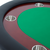 Thumbnail for BBO Rockwell Poker Table Mahogany Green Racetrack Surface