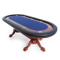 Thumbnail for BBO Rockwell Poker Table Mahogany Speed Suited Blue