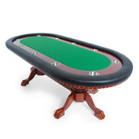 Thumbnail for BBO Rockwell Poker Table Mahogany Speed Suited Green