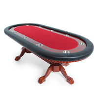 Thumbnail for BBO Rockwell Poker Table Mahogany Speed Suited Red