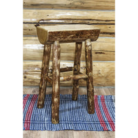 Thumbnail for Montana Glacier Country Collection MWGCBNHL Half Log Barstool Stained Lacquered