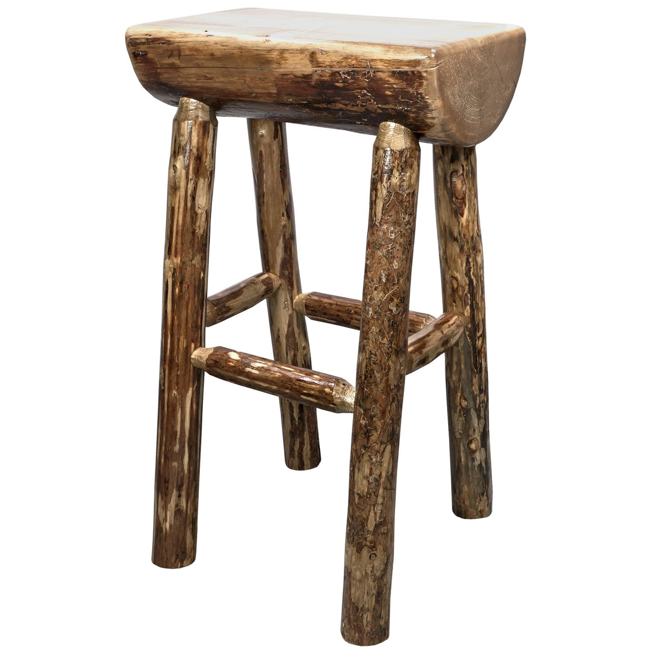 Montana Glacier Country Collection MWGCBNHL Half Log Barstool