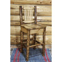 Thumbnail for Montana Glacier Country Collection MWGCBSWNR Barstool With Back