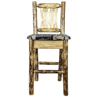 Thumbnail for Montana Glacier Country Collection MWGCBSWNRWOOD24 Barstool With Back front view