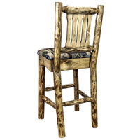 Thumbnail for Montana Glacier Country Collection MWGCBSWNRWOOD24 Barstool With Back