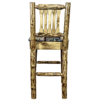 Thumbnail for Montana Glacier Country Collection MWGCBSWNRWOOD24 Barstool With Back view