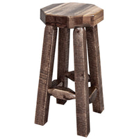 Thumbnail for Montana Homestead Collection Backless Barstool Stain Lacquer Finish MWHCBNSL