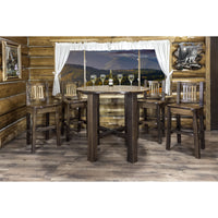 Thumbnail for Montana Homestead Collection Bistro Table Stain LacquerFinish MWHCBTSL With Chairs