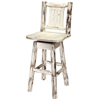 Thumbnail for montana woodworks glacier country collection barstool with back swivel mwgcbswsnr