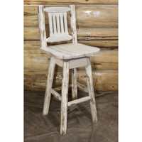 Thumbnail for montana woodworks glacier country collection barstool with back swivel mwgcbswsnr indoor