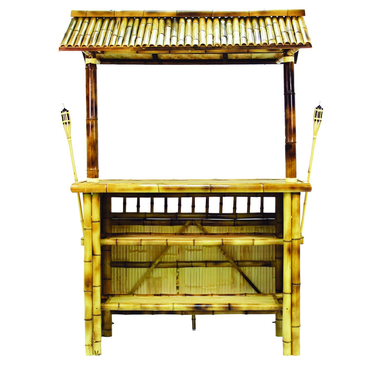 ram game room bamboo tiki bar tbar60 back vew