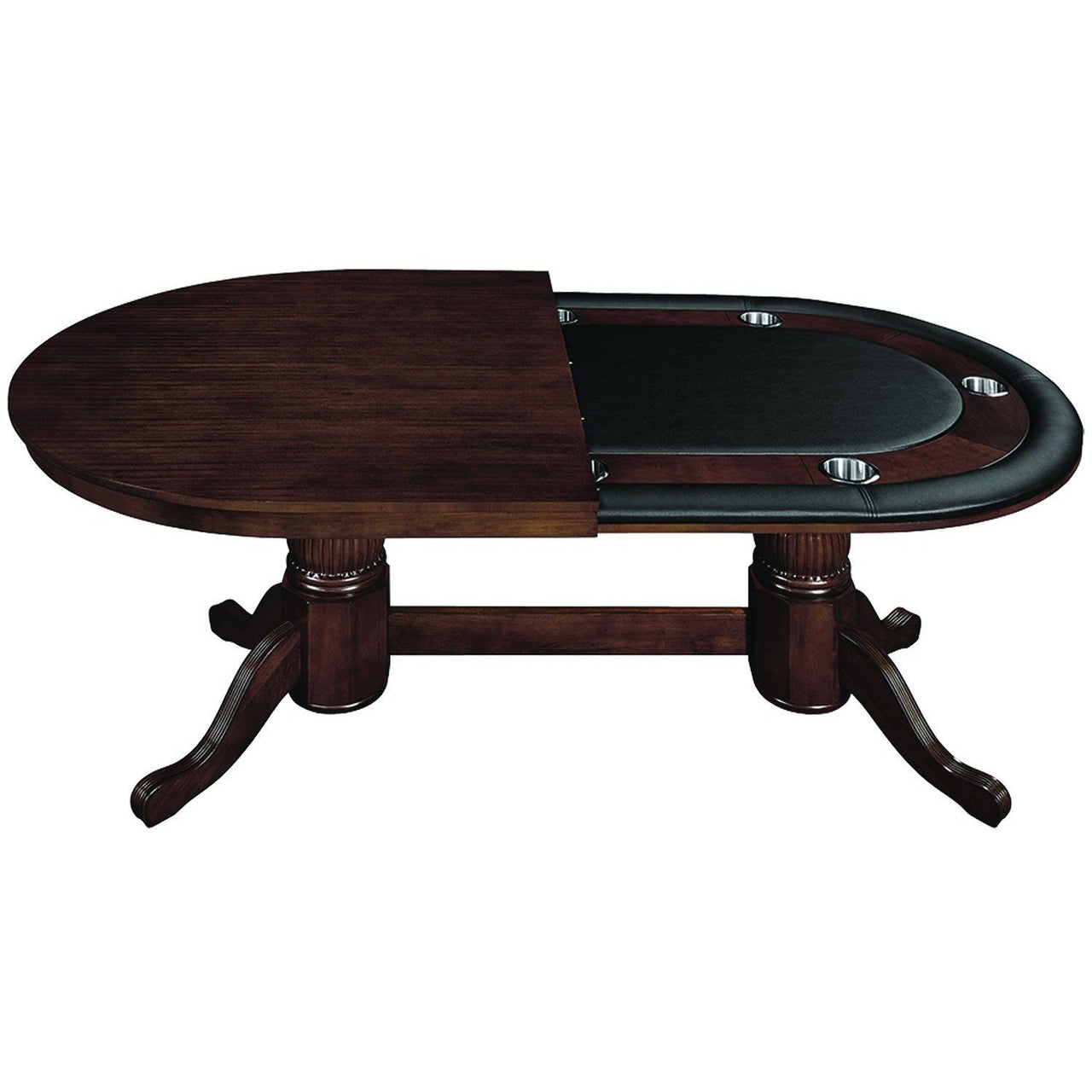 ram game room gtbl84-wt texas holdem game table Cappuccino with dining top half cover