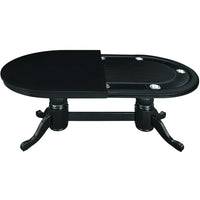 Thumbnail for ram game room gtbl84-wt texas holdem game table black with dining top half cover