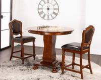 Thumbnail for sunset trading bellagi 3 piece 42 round counter height dining chess and poker table set cr-87148-tcb-3p indoor