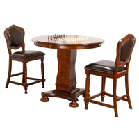 Thumbnail for sunset trading bellagi 3 piece 42 round counter height dining chess and poker table set cr-87148-tcb-3p