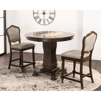 Thumbnail for sunset trading vegas 3 piece 42 round counter height dining chess and poker table set cr-87711-tcb-3p indoor