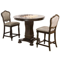 Thumbnail for sunset trading vegas 3 piece 42 round counter height dining chess and poker table set cr-87711-tcb-3p